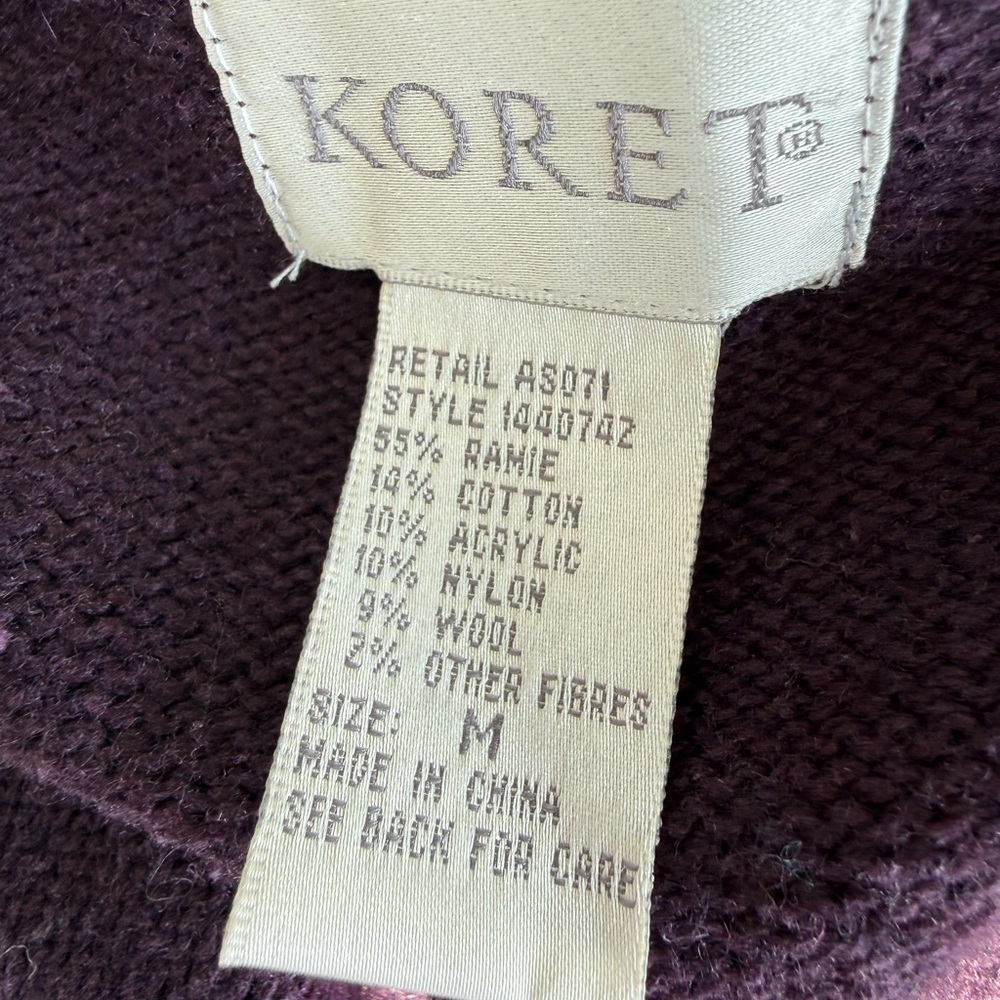 Vintage Koret Patterned Knit Sweater Vest Purple Teal Button Up Grandmacore M - Picture 7 of 9